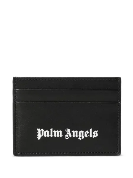 Bőr pénztárca Palm Angels nyomtatás fekete