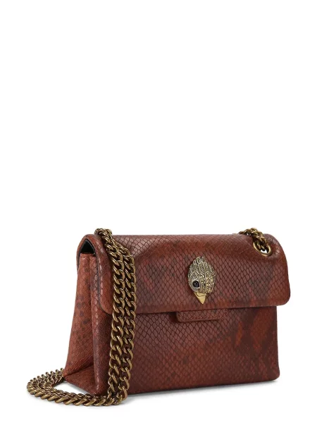 Kurt Geiger London crossbody torbica usnjena KENSINGTON rjava