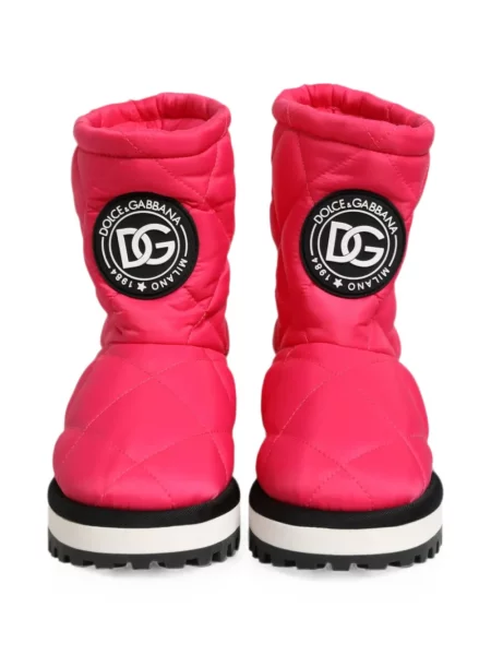 Matlasat botine Dolce & Gabbana cu autograf roz