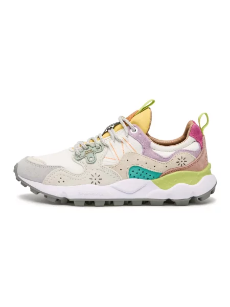 Sneakersy Flower Mountain w kwiatki zamszowe białe