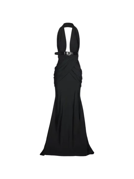 Cu centură rochie maxi Medeea negru