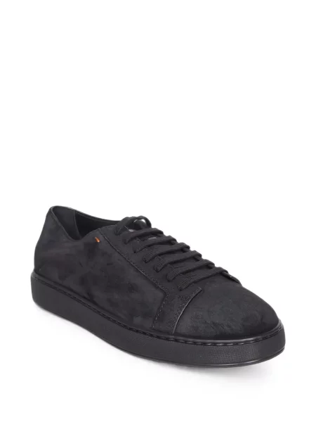 Sneakers Santoni με κορδόνια σουέντ μαύρο