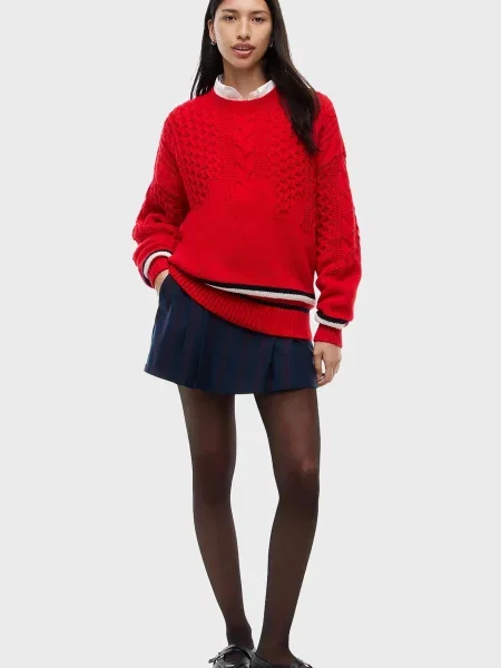 Вовняний светр Tommy Jeans червоний