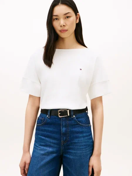 TOMMY HILFIGER Tricou CODY' alb