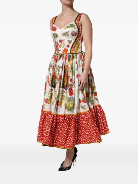 Rochie midi Dolce & Gabbana cu imagine alb