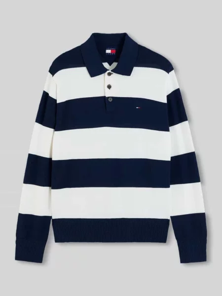 Sweter z detal z logo Tommy Jeans granatowy