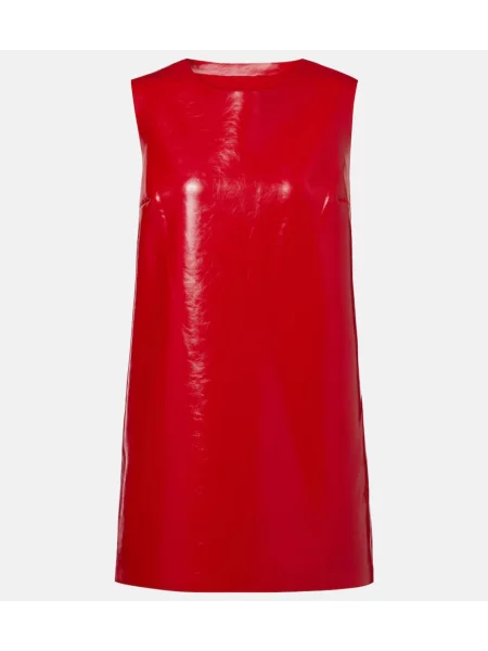 Lakierowana sukienka Norma Kamali skórzana czerwona