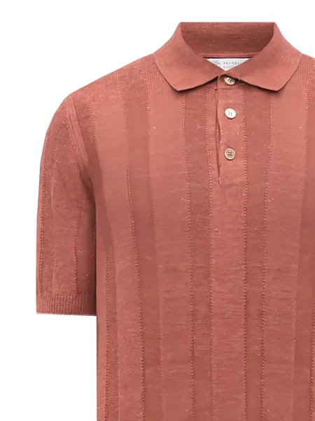 Plačiakojis polo marškinėliai Brunello Cucinelli ruda