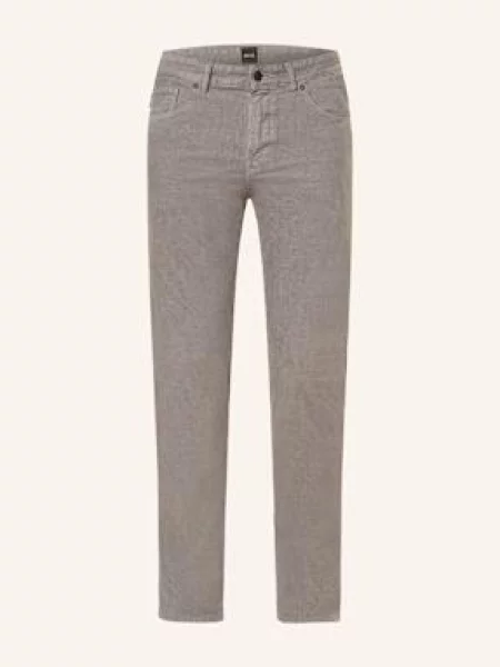 Boss Spodnie Sztruksowe Delaware Slim Fit grau szare