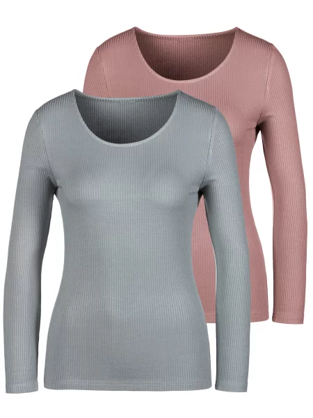 LASCANA Tricou rosé / fumuriu gri