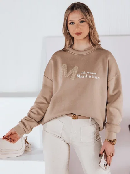 Bluza one size oversize AVENUE kawowy Dstreet
