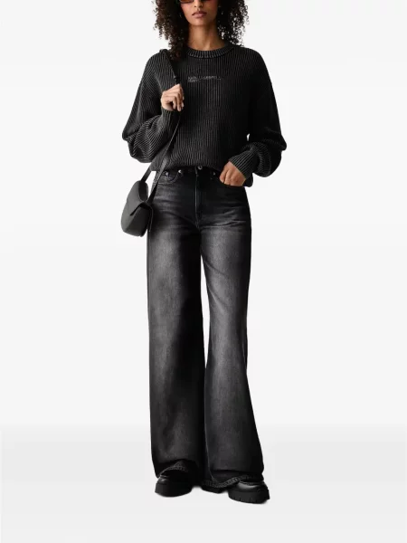 Široké džínsy Karl Lagerfeld Jeans čierna