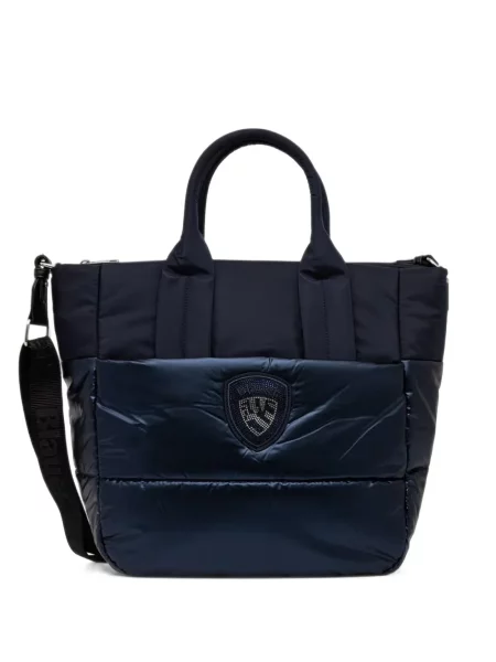 Matlasat geantă shopper Blauer cu autograf albastru