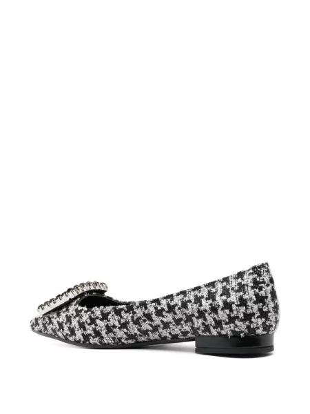 Δερμάτινος μπαλαρίνες Roberto Festa houndstooth μαύρο