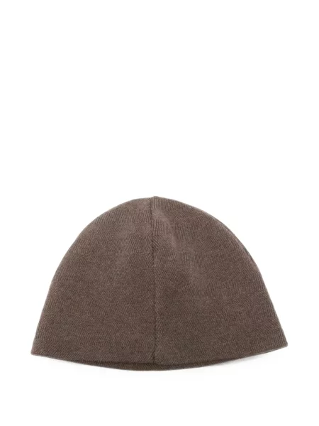 Căciulă Jacquemus tricotate cu model herringbone maro