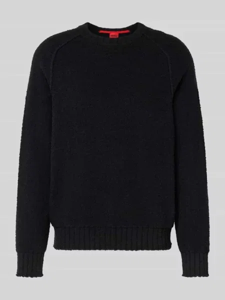 Sweter o kroju relaxed fit z mieszanki bawełny model ‘SAN CHRISTOPHER’ Hugo czarny