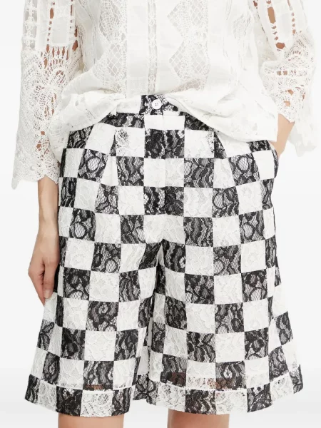 Pantaloni scurți Pinko din dantelă alb