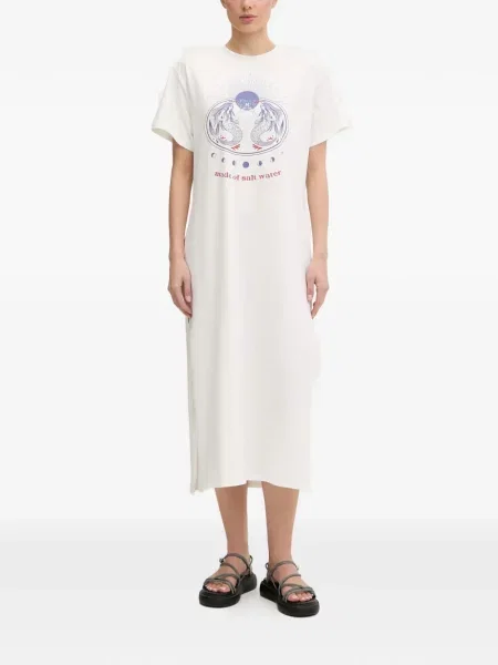 Rochie midi Hurley cu imagine alb