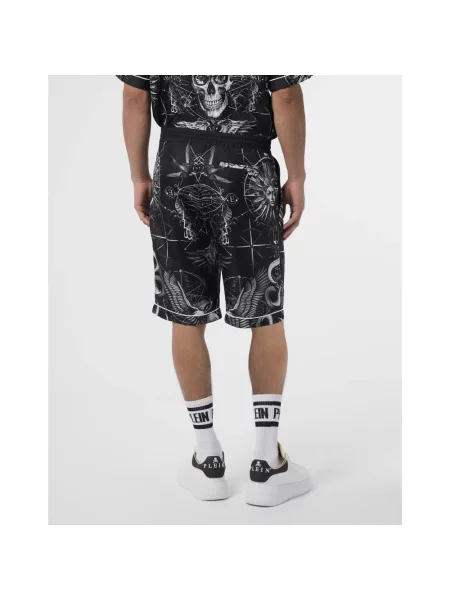 Jedwabne szorty Philipp Plein czarne