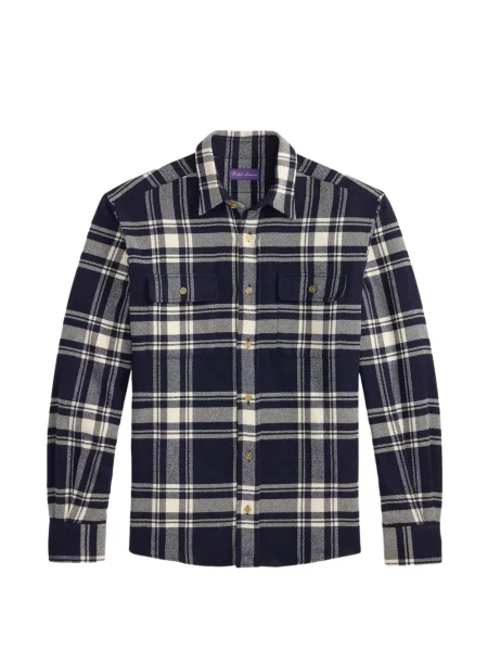 Cămașă Ralph Lauren Purple Label în carouri albastru