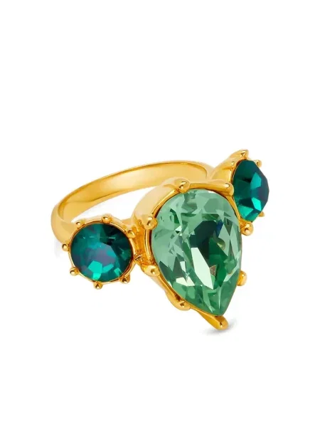 Пръстен Oscar De La Renta с кристали зелено