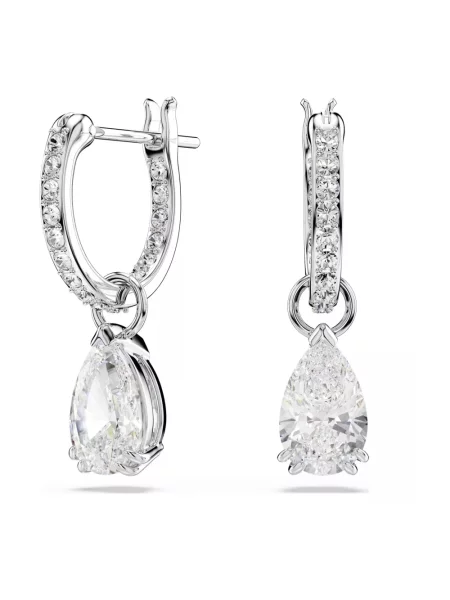 Lniane kolczyki Swarovski szare