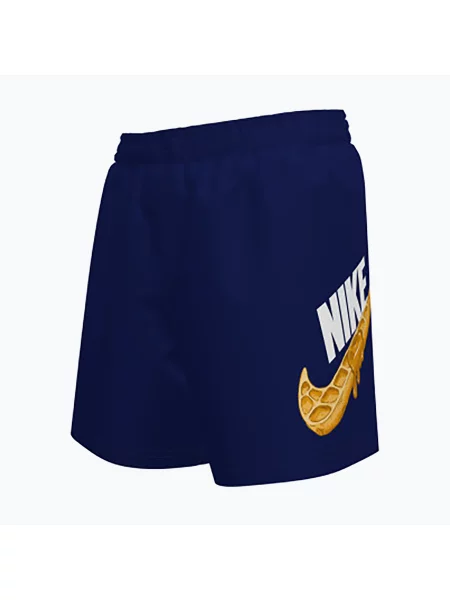 Детски къси панталони за плуване Nike Swoosh Waffle 4" Volley midnight navy синьо