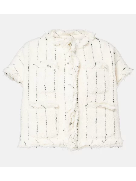 Vestă Sacai din tweed alb