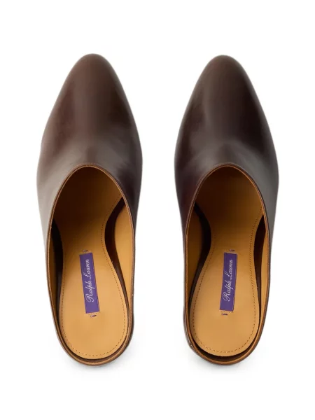 Papuci tip mules Ralph Lauren Collection din piele maro