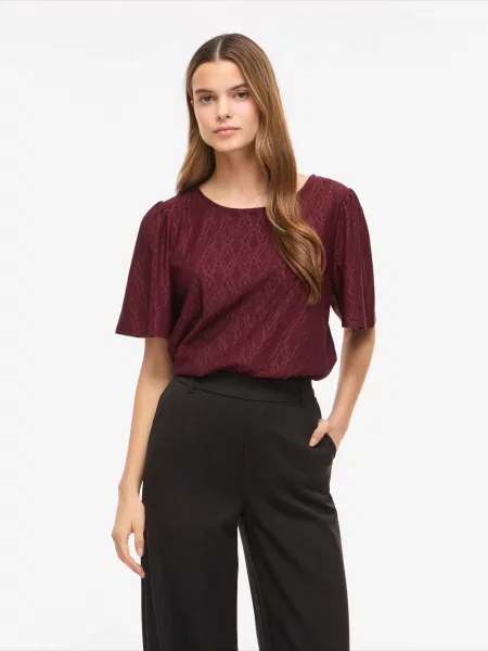 VILA Tricou VIBELLI vin roșu