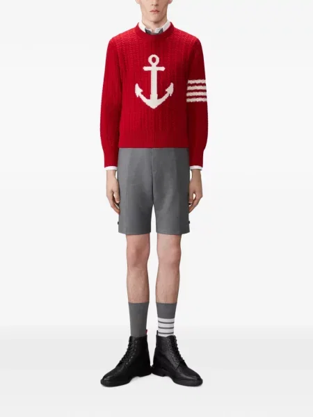 Pulover Thom Browne de lână roșu