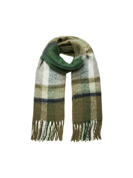 PIECES Fular PCBEA albastru marin / verde / oliv alb