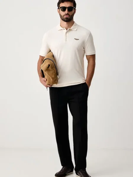 Tricou polo Boss bej