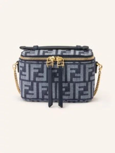 Fendi Kabelka Vanity tmavě modrá bílá