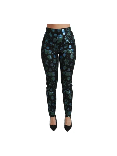 Spodnie Dolce And Gabbana w kwiatki czarne