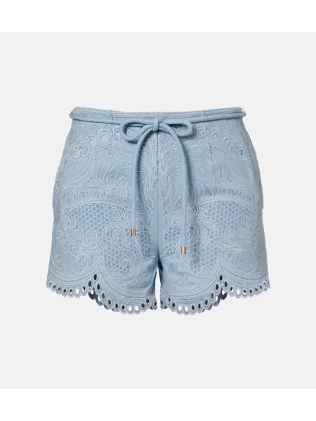 Pantaloni scurți Zimmermann cu model floral albastru