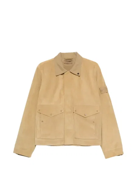 Geacă Stone Island din piele de căprioară cu strasuri