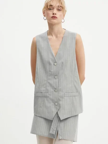 Vestă denim Moschino Jeans gri