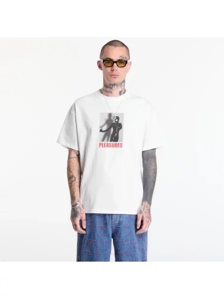 Tricou PLEASURES Whip T-Shirt White XXL alb