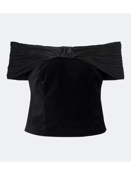 Top Rixo de catifea negru