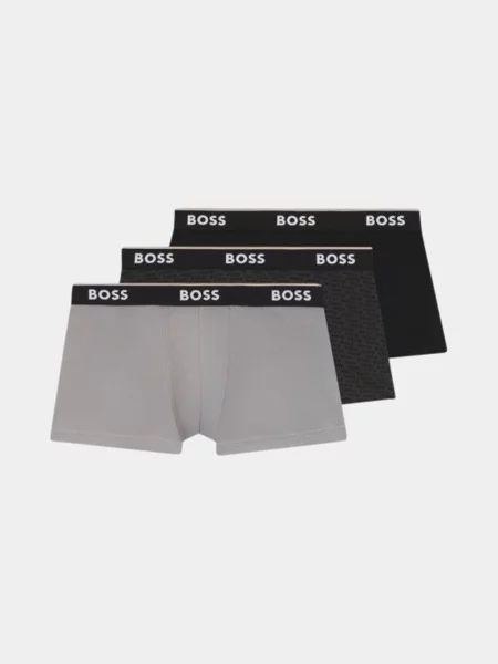 Труси BOSS сірий/чорний бавовна/еластан чорні