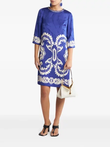 Rochie Etro din jacard de costum albastru