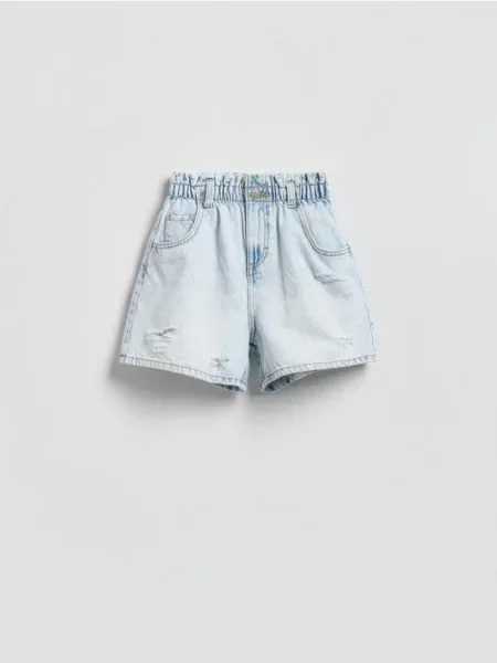 Reserved Джинсові шорти paperbag синій