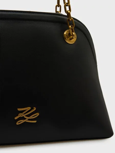 Кожаная сумка Karl Lagerfeld K/Autograph с автографом черная