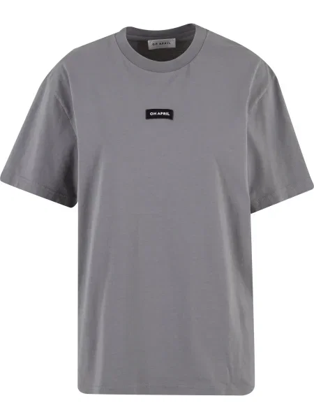 OH APRIL Tricou gri închis / negru alb