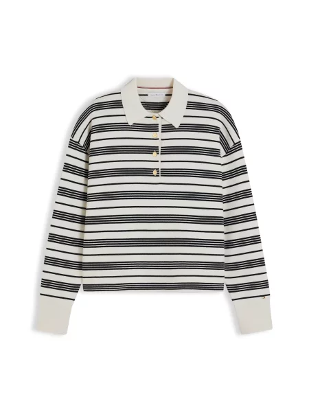 TOMMY HILFIGER Pulover negru alb