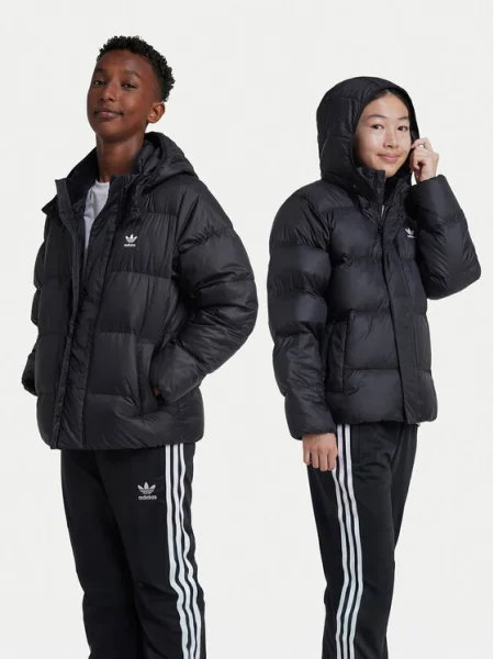 Adidas Пухено яке adicolor черен