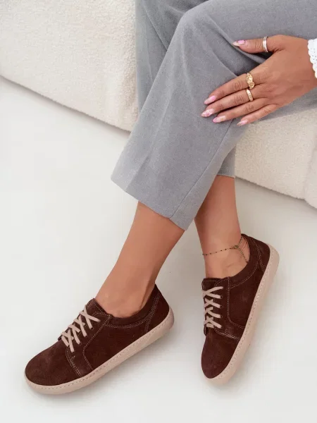 Велурени маратонки Zazoo кафяво