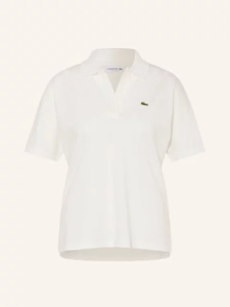 Lacoste Koszulka Polo Z Piki weiss beżowe