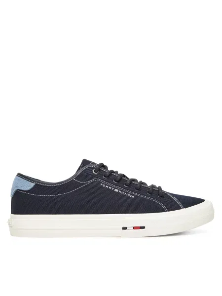 Tenis superge Tommy Hilfiger Hi Vulc Street Canvas Mornarsko modra bela